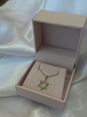 Jewish Star Of David Diamond Necklace 14k Gold - Image 4