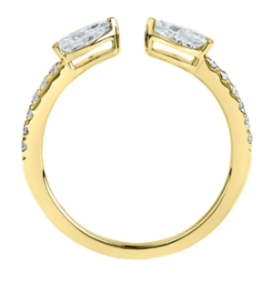 2 lab Diamond Pear Shape Ring 14k gold - Image 2