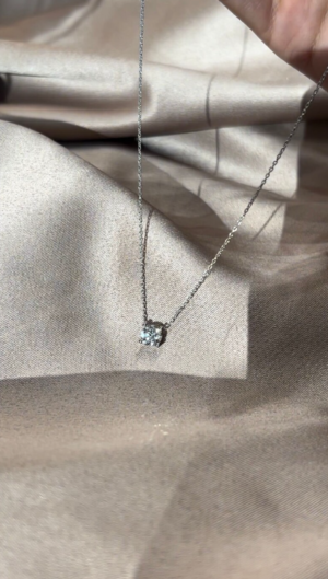 Round Diamond Necklace 1.00 Carat Brilliant Cut Solitaire Lab Grown Diamond - Image 3